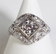 platinum and diamond rind, art deco period...1920s