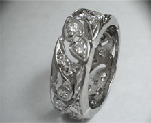 Art Déco Diamond Openwork Band Platinum, Size 1930, 57% OFF